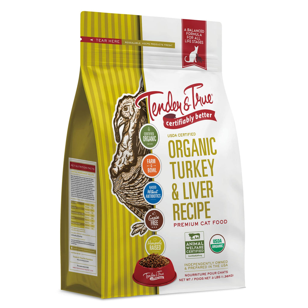 Tender & True Organic Turkey & Liver Recipe Cat Food 3 pound (Pack of 1)
